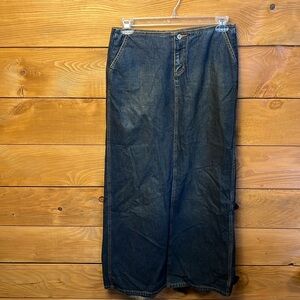 GUESS Originals Split Back Denim Skirt 30 maxi USA made event casual Vintage Y2K